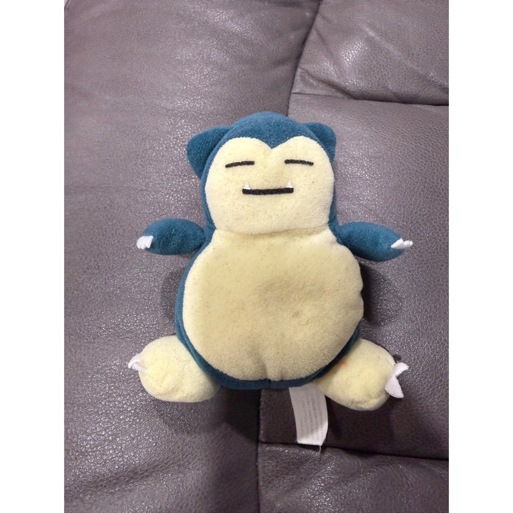 Vintage Nintendo Pokemon Snorlax Plush Stuffed Animal Blue Cream 6 Inch Toy
